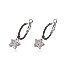 93750 Diseño simple Joyas de acero inoxidable con forma de estrella y clip en pendientes